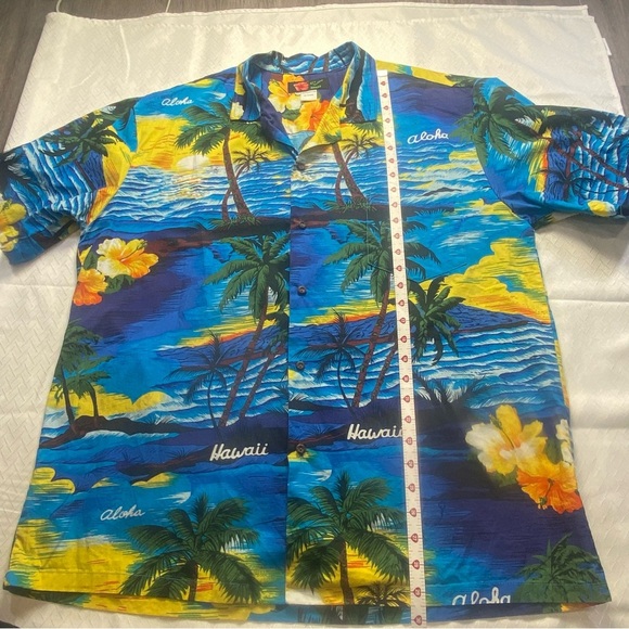 Ali's Hawaiian Shirt XL – Blue Tropical Aloha Button Down Vintage Style - Picture 8 of 8
